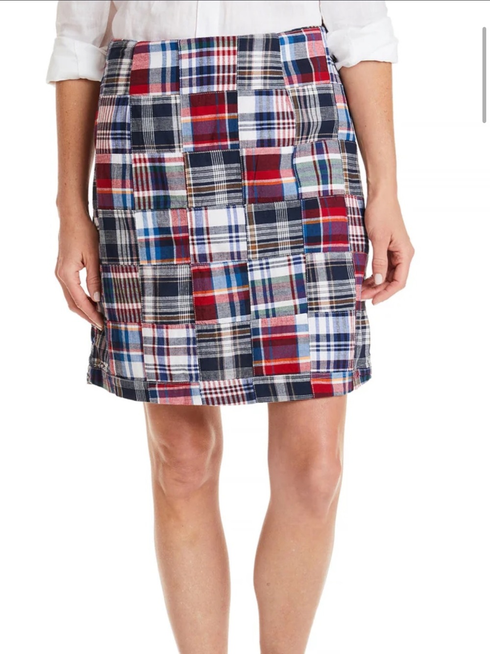 Castaway Nantucket Plaid Madras Patchwork Cotton Skirt Multicolor Sz16 SEE NOTE! - Picture 6 of 12